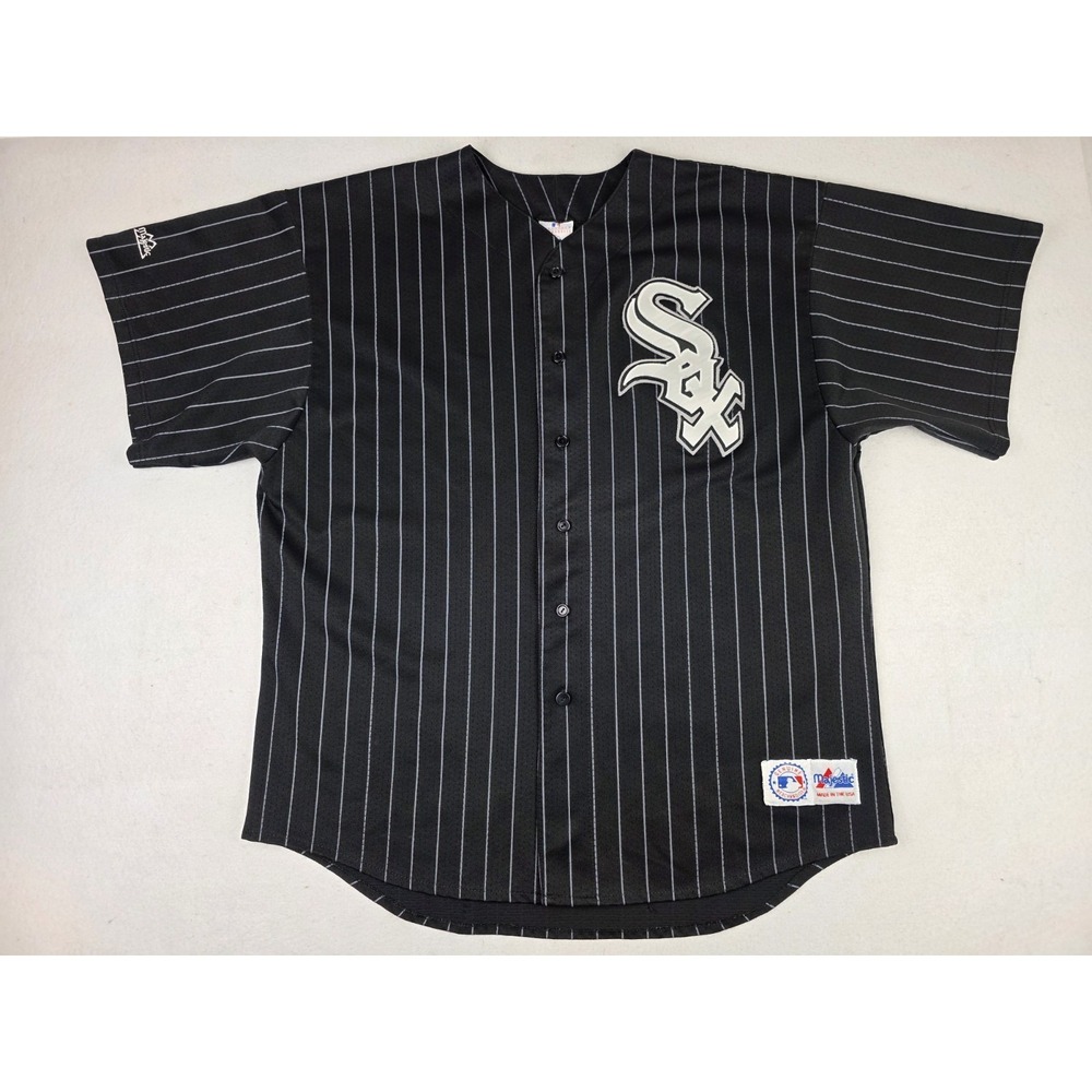 Vintage Chicago White Sox x Majestic‎ Blank Sewn/Stitched Jersey Black USA 2XL